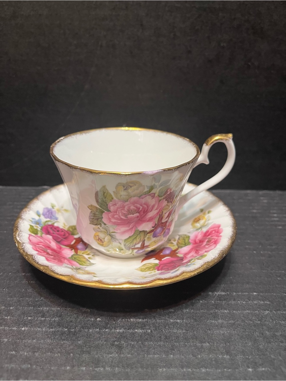 Vintage Royal Sutherland Fine Bone China Teacup and Saucer # 11 and 12 roses